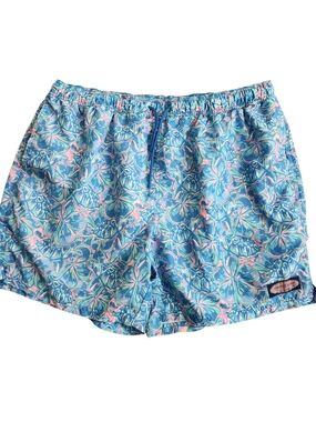 Vineyard Vines Hawaiian Turtle Board Shorts Men's 3XB Blue Pockets Beach Resort